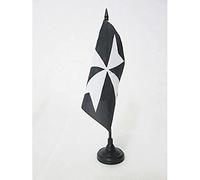 BANDIERA DA TAVOLO CAVALIERI ORDINE DI MALTA 15x15cm - PICCOLA BANDIERINA SAN GIOVANNI DI GERUSALEMME 15 x 15 cm - AZ FLAG