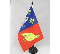 AZ FLAG Bandiera Da Tavolo Charente Marittima 21x14 cm - Piccola Bandierina Dipartimento Delle Charente Maritime - Francia 14 X 21 Cm