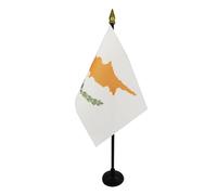AZ FLAG Bandiera da Tavolo Cipro 15x10 cm Poliestere 100D Base Plastica