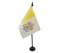 AZ FLAG Bandiera da Tavolo Città Del Vaticano 15x10 cm Base Plastica