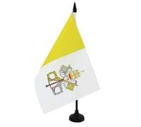 AZ FLAG Bandiera da Tavolo Città Del Vaticano 21x14 cm Base Plastica