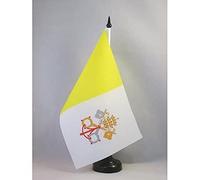 BANDIERA DA TAVOLO CITTÀ DEL VATICANO 21x14cm - PICCOLA BANDIERINA VATICANA 14 x 21 cm - AZ FLAG