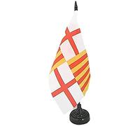 BANDIERA DA TAVOLO CITTÀ DI BARCELLONA 21x14cm - PICCOLA BANDIERINA DI BARCELONA - CATALOGNA 14 x 21 cm - AZ FLAG