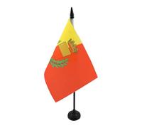 AZ FLAG Bandiera da Tavolo Città di Napoli con Stemma 21x14cm - Piccola BANDIERINA NAPOLITANA 14 x 21 cm