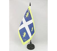 BANDIERA DA TAVOLO CITTÀ DI TORINO CON STEMMA 21x14cm - PICCOLA BANDIERINA TORINESE - TURIN 14 x 21 cm - AZ FLAG