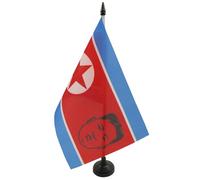 AZ FLAG Bandiera da Tavolo Corea del Nord con Kim Jong-Un 21x14cm - Piccola BANDIERINA NORDCOREANA 14 x 21 cm