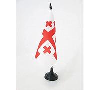 AZ FLAG Bandiera da Tavolo Croce Ordine Santo SEPOLCRO di GERUSALEMME 15x15cm - Piccola BANDIERINA CATTOLICA 15 x 15 cm
