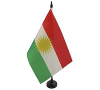 AZ FLAG Bandiera Da Tavolo Curdistan 21x14 cm - Piccola Bandierina Curda - Kurdistan 14 x 21 cm