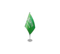 BANDIERA DA TAVOLO DI PRESTIGIO ARABIA SAUDITA 22x15cm in RASO - PICCOLA BANDIERINA SAUDITA 15 x 22 cm - AZ FLAG
