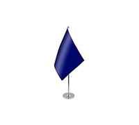 AZ FLAG Bandiera da Tavolo di PRESTIGIO Monocolore Azzuro 22x15cm in Raso - Piccola BANDIERINA AZZURA 15 x 22 cm