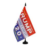 AZ FLAG - Bandiera Da Tavolo Donald Trump Presidente Stati Uniti 21x14 cm - Piccola Bandiera Donald Trump Presidente USA Ufficio 100% Poliestere Con Asta Di 25cm E Base In Plastica Nero