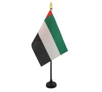 BANDIERA DA TAVOLO EMIRATI ARABI UNITI 15x10cm punta dorata - PICCOLA BANDIERINA EMIRATINA 10 x 15 cm - AZ FLAG