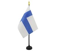 AZ FLAG Bandiera da Tavolo Finlandia 15x10cm Punta Dorata - Piccola BANDIERINA Finlandese 10 x 15 cm