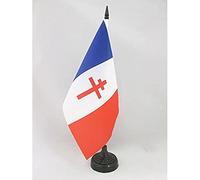 BANDIERA DA TAVOLO FRANCIA LIBERA 1940-1944 21x14cm - PICCOLA BANDIERINA MOVIMENTO FRANCE LIBRE - DE GAULLE 14 x 21 cm - AZ FLAG