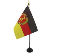 BANDIERA DA TAVOLO GERMANIA EST 15x10cm punta dorata - PICCOLA BANDIERINA REPUBBLICA DEMOCRATICA TEDESCA - RDA 10 x 15 cm - AZ FLAG