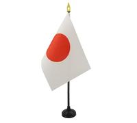 AZ FLAG Bandiera da Tavolo Giappone 15x10cm Punta Dorata - Piccola BANDIERINA Giapponese 10 x 15 cm
