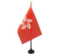 BANDIERA DA TAVOLO HONG KONG 15x10cm punta dorata - PICCOLA BANDIERINA CINESE 10 x 15 cm - AZ FLAG