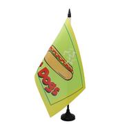 AZ FLAG - Bandiera da tavolo hotdog 21 x 14 cm - Piccola bandiera degli hotdog da ufficio 100% poliestere con asta di 25 cm e base in plastica nera