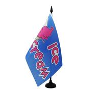 AZ FLAG - Bandiera da tavolo Ice Cream 21x14 cm - Piccola bandiera delle creme ghiacciate da ufficio 100% poliestere con asta di 25 cm e base in plastica nera