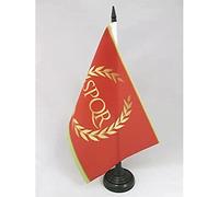 BANDIERA DA TAVOLO IMPERO ROMANO 21x14cm - PICCOLA BANDIERINA SPQR 14 x 21 cm - AZ FLAG