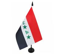 AZ FLAG Bandiera Da Tavolo Iraq Antica 21x14 cm - Piccola Bandierina Irachena 14 x 21 cm
