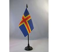 BANDIERA DA TAVOLO ISOLE ALAND 15x10cm - PICCOLA BANDIERINA ALANDESE - FINLANDIA 10 x 15 cm - AZ FLAG