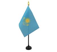 BANDIERA DA TAVOLO KAZAKISTAN 15x10cm punta dorata - PICCOLA BANDIERINA KAZAKA 10 x 15 cm - AZ FLAG