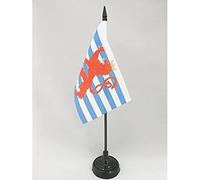 AZ FLAG Bandiera Da Tavolo Lussemburgo Civile 15X10Cm - Piccola Bandierina Lussemburghese Con Leone 10 X 15 Cm