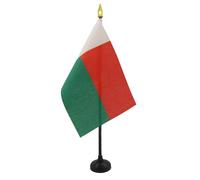 AZ FLAG Bandiera da Tavolo Madagascar 15x10cm Punta Dorata - Piccola BANDIERINA MALGASCIA 10 x 15 cm