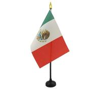 BANDIERA DA TAVOLO MESSICO 15x10cm punta dorata - PICCOLA BANDIERINA MESSICANA 10 x 15 cm - AZ FLAG
