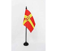 AZ FLAG Bandiera Da Tavolo Messina Con Stemma 15X10Cm - Piccola Bandierina Messina In Sicilia 10 X 15 Cm