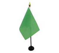 BANDIERA DA TAVOLO MONOCOLORE VERDE 15x10cm punta dorata - PICCOLA BANDIERINA VERDE 10 x 15 cm - AZ FLAG
