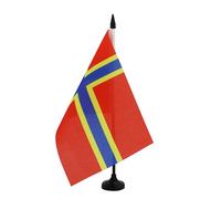AZ FLAG - Bandiera da tavolo Orcadi 21 x 14 cm - Piccola bandiera di Orkney Islands da ufficio, 100% poliestere con asta di 25 cm e base in plastica nera