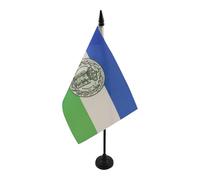 AZ FLAG Bandiera da Tavolo Regno di ARAUCANÍA E Patagonia con Stemma 21x14cm - Piccola BANDIERINA Nuova Francia 14 x 21 cm