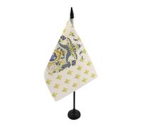 AZ FLAG Bandiera Da Tavolo Regno Di Francia Stemma 21x14 cm - Piccola Bandierina Blasone Reale Francese 14 x 21 cm
