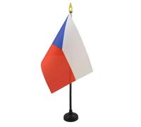 BANDIERA DA TAVOLO REPUBBLICA CECA 15x10cm punta dorata - PICCOLA BANDIERINA CECA 10 x 15 cm - AZ FLAG