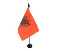AZ FLAG Bandiera da Tavolo Repubblica Popolare SOCIALISTA D'ALBANIA 1946-1992 21x14cm - Piccola BANDIERINA ALBANESE 14 x 21 cm