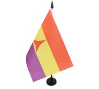 AZ FLAG Bandiera Da Tavolo Repubblica Spagnola Brigate Internazionali 21x14 cm - Piccola Bandierina Spagna Repubblicana 14 X 21 Cm
