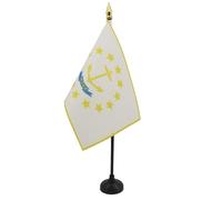 AZ FLAG Bandiera da Tavolo Rhode Island 15x10cm Punta Dorata - Piccola BANDIERINA Stato Americano - USA - Stati Uniti 10 x 15 cm