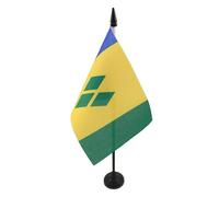 AZ FLAG Bandiera Da Tavolo Saint Vincent e Grenadine 15X10Cm - Piccola Bandierina Caraibe 10 X 15 Cm