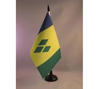 AZ FLAG Bandiera Da Tavolo Saint Vincent e Grenadine 21x14 cm - Piccola Bandierina Caraibe 14 x 21 cm