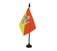 AZ FLAG Bandiera da Tavolo Sicilia 15x10cm - Piccola BANDIERINA SICILIANA - Italia 10 x 15 cm