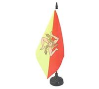 AZ FLAG Bandiera da Tavolo Sicilia 21x14cm - Piccola BANDIERINA SICILIANA - Italia 14 x 21 cm