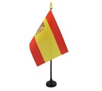 AZ FLAG Bandiera da Tavolo Spagna 15x10cm Punta Dorata - Piccola BANDIERINA Spagnola 10 x 15 cm