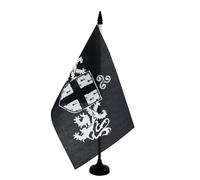AZ FLAG - Bandiera da tavolo Stemma della Bretagna 21 x 14 cm - Piccola bandiera Breton da ufficio 100% poliestere con asta di 25 cm e base in plastica nera