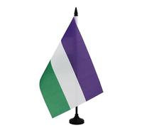 AZ FLAG - Bandiera da tavolo suffragette 21 x 14 cm - Piccola bandiera del diritto delle donne dell'ufficio 100% poliestere con asta di 25 cm e base in plastica nera