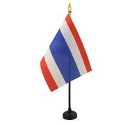 BANDIERA DA TAVOLO THAILANDIA 15x10cm punta dorata - PICCOLA BANDIERINA THAILANDESE 10 x 15 cm - AZ FLAG