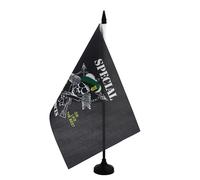 AZ FLAG - Bandiera Da Tavolo USA Army Speciale Forze 21x14 cm - Piccola Bandiera delle Forze Speciali Americane Da Ufficio 100% Poliestere Con Asta Di 25cm E Base In Plastica Nero