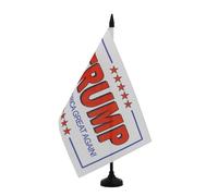 AZ FLAG - Bandiera Da Tavolo USA Donald Trump 2016 21x14 cm - Piccola Bandiera Elezione Usa Ufficio 100% Poliestere Con Asta Di 25cm E Base In Plastica Nero