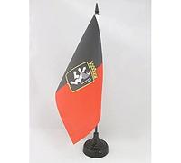 AZ FLAG Bandiera Da Tavolo Valle D'Aosta Con Stemma 21x14 cm - Piccola Bandierina Valdostana - Regione Italia 14 X 21 Cm